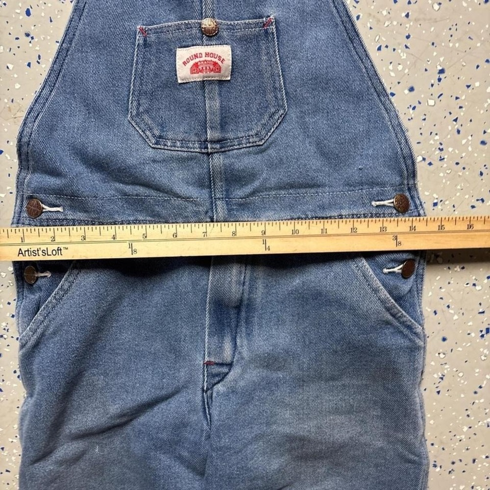 Round House Denim Youth Bib Overalls Size 10 Dark Blue Ranch Farm USA - Picture 3 of 7